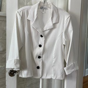 Black and White Polka Dot button down blouse